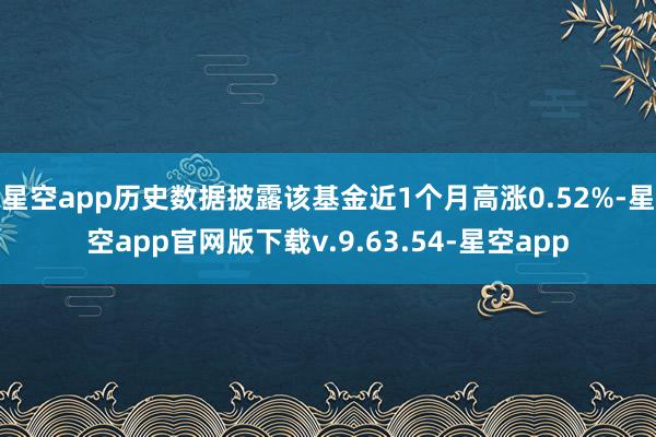 星空app历史数据披露该基金近1个月高涨0.52%-星空app官网版下载v.9.63.54-星空app