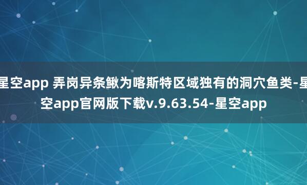 星空app 弄岗异条鳅为喀斯特区域独有的洞穴鱼类-星空app官网版下载v.9.63.54-星空app