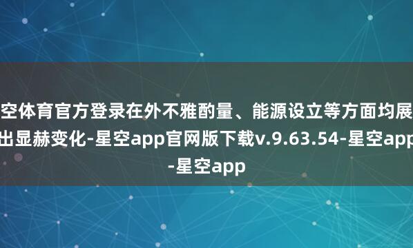 星空体育官方登录在外不雅酌量、能源设立等方面均展现出显赫变化-星空app官网版下载v.9.63.54-星空app