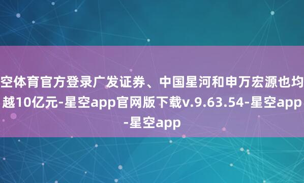 星空体育官方登录广发证券、中国星河和申万宏源也均逾越10亿元-星空app官网版下载v.9.63.54-星空app