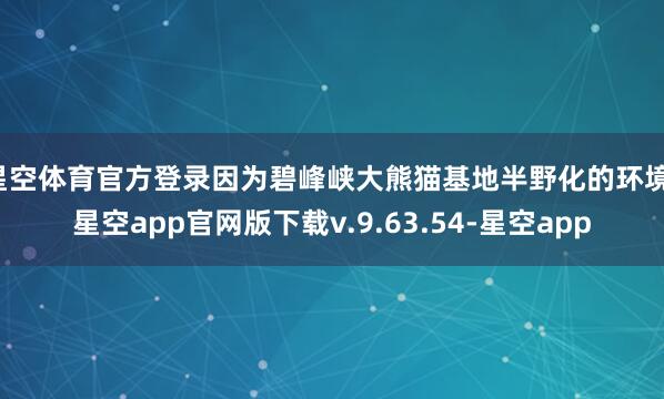 星空体育官方登录因为碧峰峡大熊猫基地半野化的环境-星空app官网版下载v.9.63.54-星空app